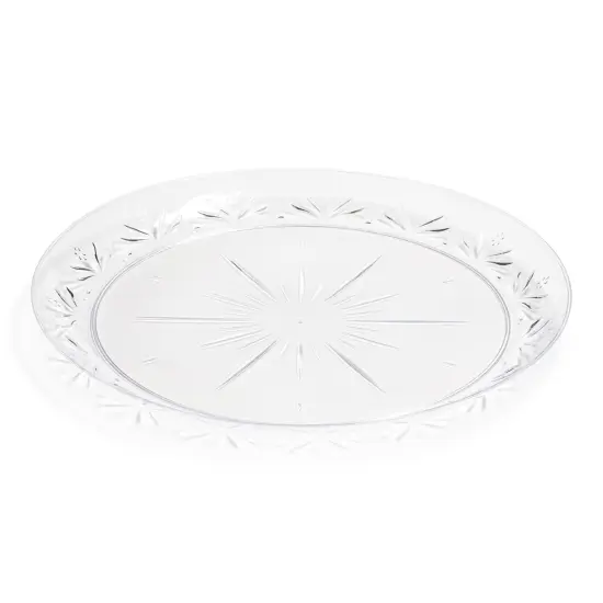 Clear Floral Round Disposable Plastic Pastry Plates - 6.25" (240 Plates) {1}