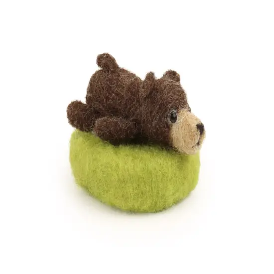 Felting Kit - Tiny Snoozing Bear Needle Felt Kit {1}