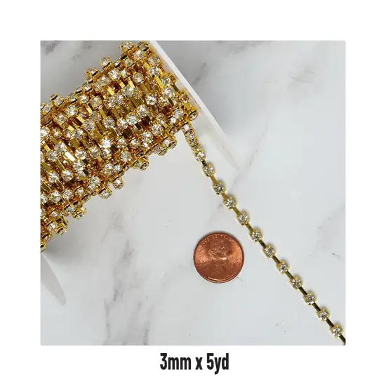Rhinestone Chains in Silver and Gold 5 Yards {1}