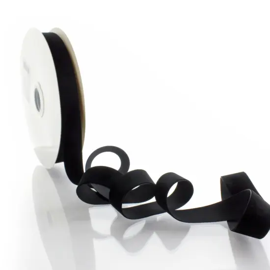 1" Velvet Ribbon (5yd & 25yd Spool Lengths) Black {2}
