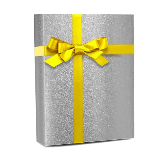 Pale Silver Embossed Metallic Wrapping Paper 30" x 417" Roll {2}