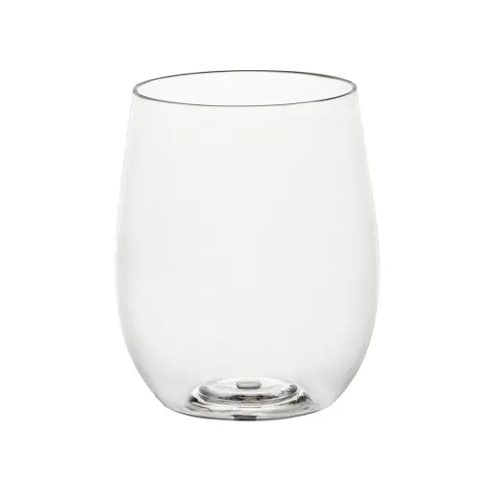 Clear Elegant Stemless Plastic Wine Glasses - 12 oz. (64 Glasses) {1}