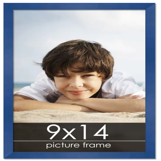 Photo Size Classic Modern Blue Frame - UV Acrylic, Foam Board Backing, Hanging Hardware {1}