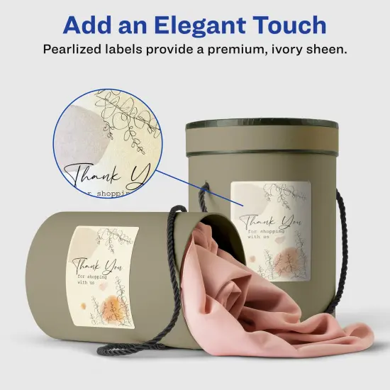 Avery Pearlized Ivory Rectangle Labels with Sure Feed Technology, 5" x 3.5" {2}