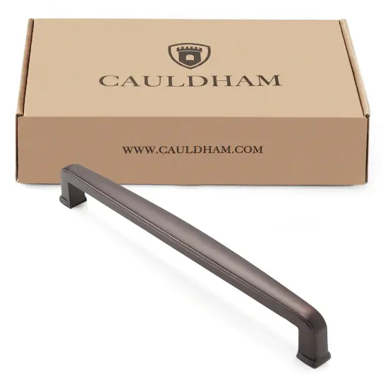 Cauldham Solid Kitchen Cabinet Handles (7-1/2" Hole Centers) - Drawer/Door Hardware - Style T765 - Oil Rubbed Bronze {4}