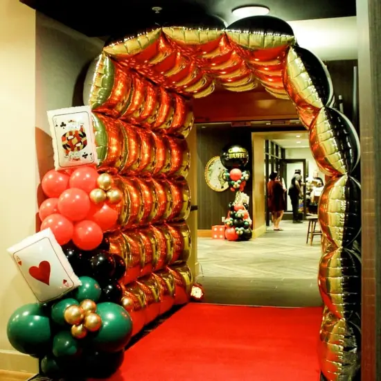 Mylar Gold Black Square Foil Balloon Wall Tunnel Arch Background Chrome Double sided Flat Metallic Gold& Black Balloon Garland Kit Graduation Anniversary Birthday Backdrop Party Decorations {2}