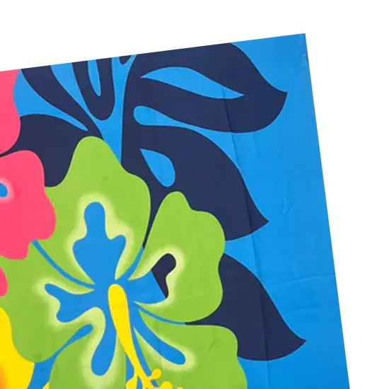 41" L x 68" W Hibiscus Airbrush Flower Sarong Polyester Fabric Light Blue {6}