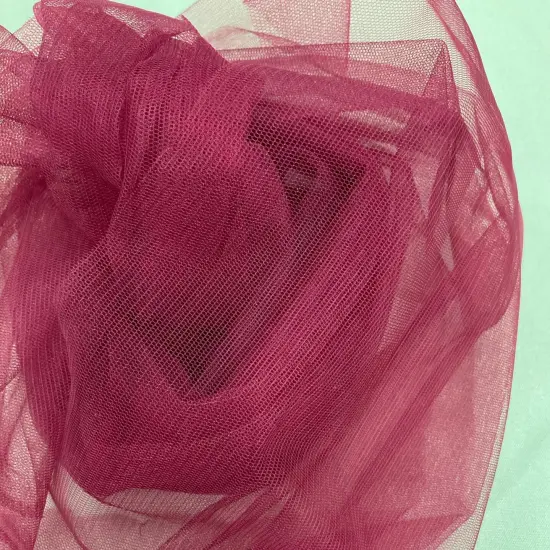 1 Yard 2-Way Stretch Nylon Net Mesh Fabric, 60" Width Lightweight Sheer Mesh for Gowns, Dancewear & Costumes Burgundy {1}