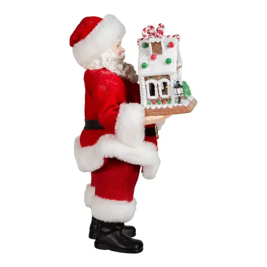 Kurt Adler 11-Inch Battery-Operated Santa with Light-Up Gingerbread House {3}