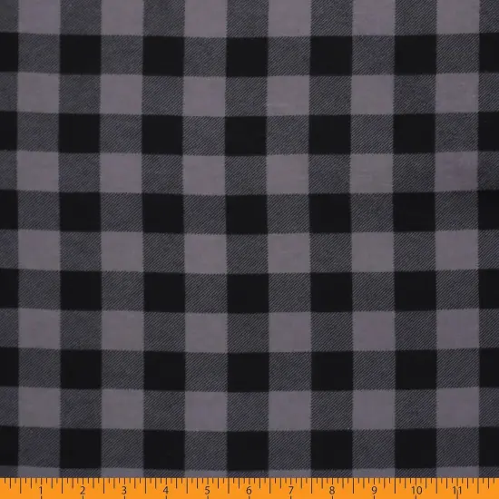 Mook Fabrics Buffalo Plaid Flannel Fabric [43 in. Wide] - By The Yard Silver {3}