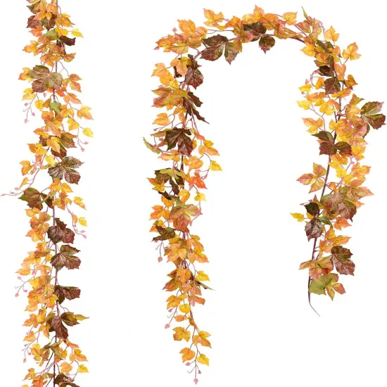 2 Pack Fall Maple Leaf Vine Garland - 6.5 Ft/Piece {5}