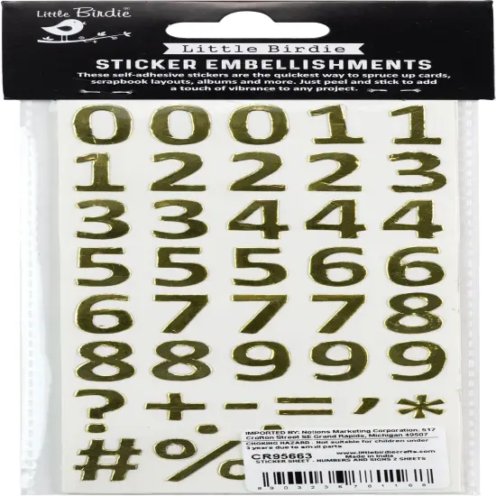 Little Birdie Sticker Sheet-Numbers And Signs {3}