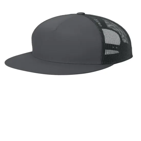Sport-Tek&reg; YP Classics 5-Panel Classic Trucker Mesh Back Cap Graphite/White {5}