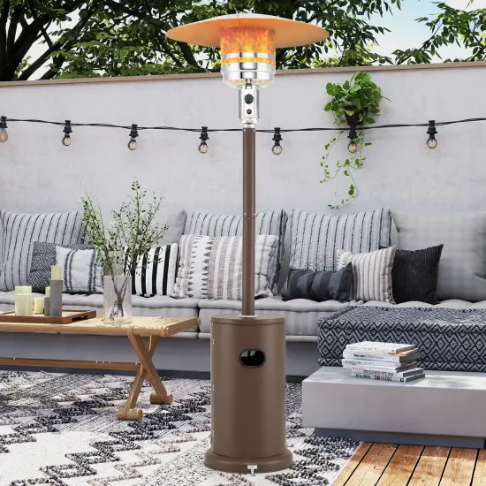 50000 BTU Round Table Design Propane Heater with Adjustable Temperature Knob Perfect for Outdoor Gatherings Brown {3}