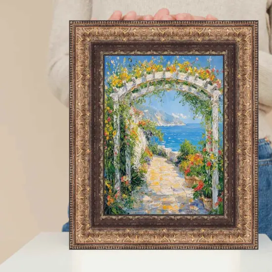 Wide Vintage Spanish Gold Ornate Picture Frame 11x11 frame {1}