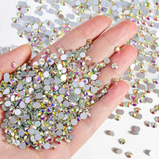 Flatback Rhinestones Bulk,14400pcs AB Crystal Rhinestones for Nails Crafts Clothes DIY Decoration, Crystal AB, SS10, 2.7-2.9mm {2}