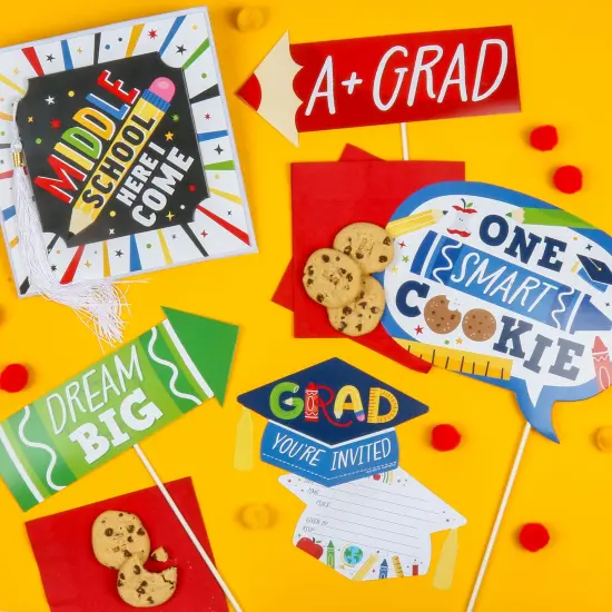 Big Dot of Happiness Funny Elementary Grad - Kids Graduation Party Photo Booth Props Kit - 10 Piece {3}