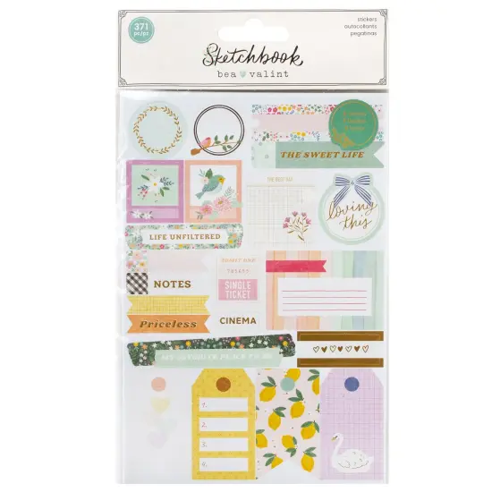 Bea Valint Sketchbook Sticker Book-8 Sheets {1}