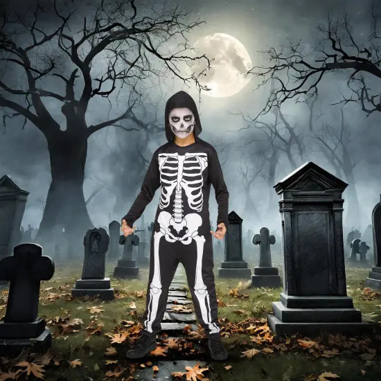 Skele Jumpsuit Child Costume {3}