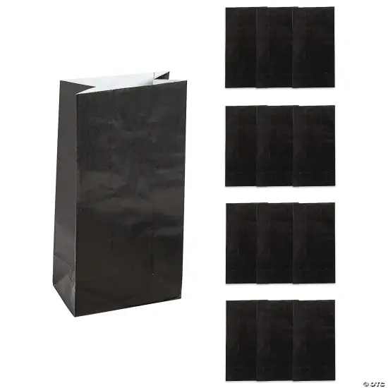 5" x 10" Paper Treat Bags - 12 Pc. Black {4}