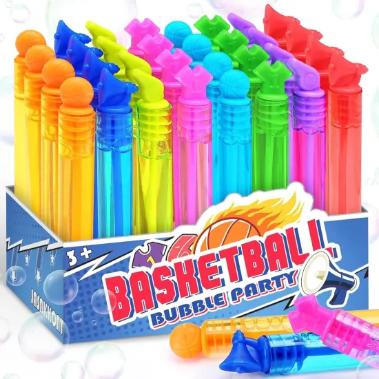 Basketball Birthday Party Decoration, Mini Bubble Wands Bulk for Boy Girl, Sport Party Favor for Kids Toddler, Pinata Filler Goody Bag Stuffer, Valentines Day Gift Easter Supplies, Summer Bath Time. {1}