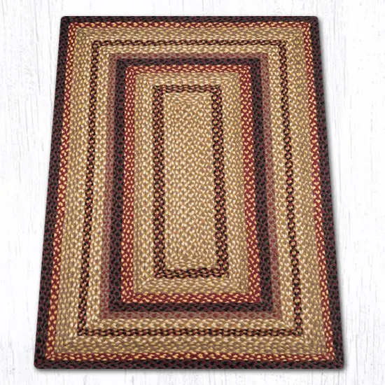 Earth Rugs RC-371 Cherry / Chocolate / Cream Rectangle Braided Rug 2 X 6 Feet {1}