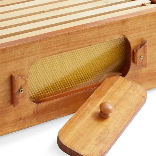 Honey Keeper Brood Box with Window, 100% Beeswax Coated Beehive Kit with 10 Wooden Frames and Waxed Foundations for Langstroth Beekeeping {2}