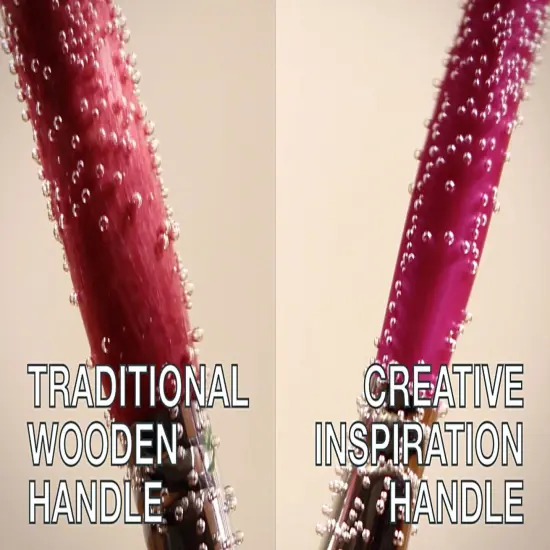 Creative Inspirations Dura-Handle Round Long Handle Paint Brush - Solid Resin Handle, Synthetic Taklon Paint Brushes, Flat Brush for Oils, Acrylics, Watercolors - Handles Will Not Chip or Crack {4}