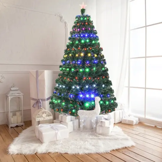 Multi-color Artificial Christmas Tree with LED Light and Metal Stand {8}