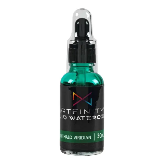 Artfinity Liquid Watercolor Paint 30 ml Bottle - 3 Pack, Phthalo Viridian - Vibrant Dye-Based Liquid Watercolor w/ Glass Pipette, Fast-Drying, Fine Art Paint for Calligraphy, Airbrushing & Traditional Art {3}