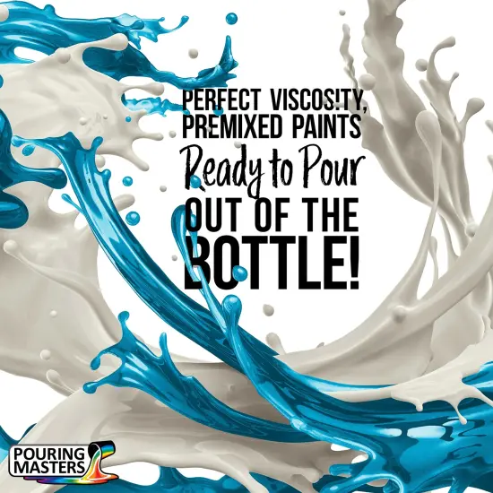 Pouring Masters Peacock Teal Metallic Pearl Ready to Pour Acrylic Pouring Paint - Premium 32-Ounce Pre-Mixed Fluid Acrylic Paint - Fluid Art Supplies for Canvas, Wood, Paper, Tile & Rocks {2}