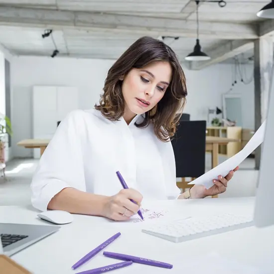 Felt Tip Pens, 60 Purple Pens, 0.7mm Medium Point Felt Pens, Felt Tip Markers Pens for Journaling, Writing, Note Taking, Planner, Perfect for Art Office and School Supplies {5}