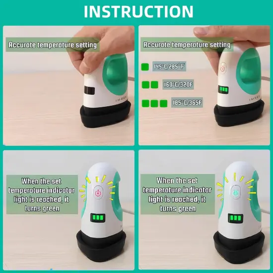 Mini Heat Press, Small Heat Press with 4.33'' *2.67'' Ceramic-Coated Heat Plate for Small Objects Like Shoes, Stuffed Animals, Hat & T-Shirt,3 Heating Levels Mini Heat Press Machine, Green {5}