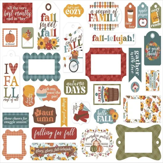 Echo Park Cardstock Ephemera-Frames & Tags, Sweater Weather {2}