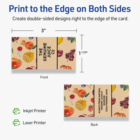 Avery Printable Rectangle Price Tags, Sure Feed Technology, 1-1/2" x 3", Matte Kraft Brown Cardstock, Print-to-The-Edge, Laser/Inkjet Printable, 100 Total {12}