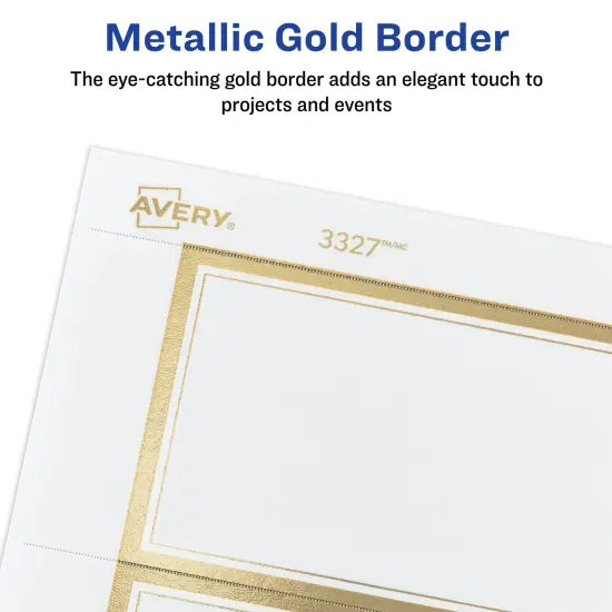 Avery Tags with Metallic Gold Borders and Strings, 2" x 3.5", 40 Total, Laser/Inkjet Printable Tags (3326) {3}