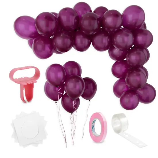 Burgundy Balloon Kit For Garland, Arch, Maroon DIY Party Decorations (124 Pieces) Red {1}