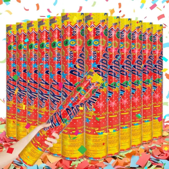 12Pack Confetti Cannon Multicolor Party Confetti Shooters Biodegradable Confetti Poppers 12Inch Party Poppers Cannon Launches 15-20ft for Graduation Birthday Wedding New Years Celebration Decorations {1}