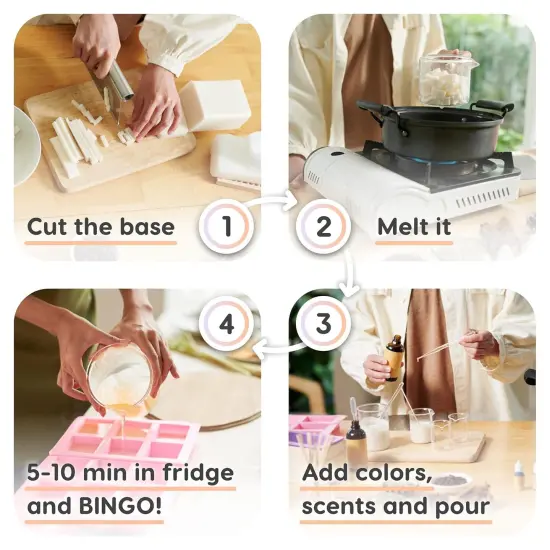 10 LB - Shea Butter Soap Base Bulk - SLS Free, No Palm Oil, Vegan & Cruelty Free - Organic, Moisturizing Shea Butter Melt and Pour Soap Base for Soap Making - (10 Pound) {3}