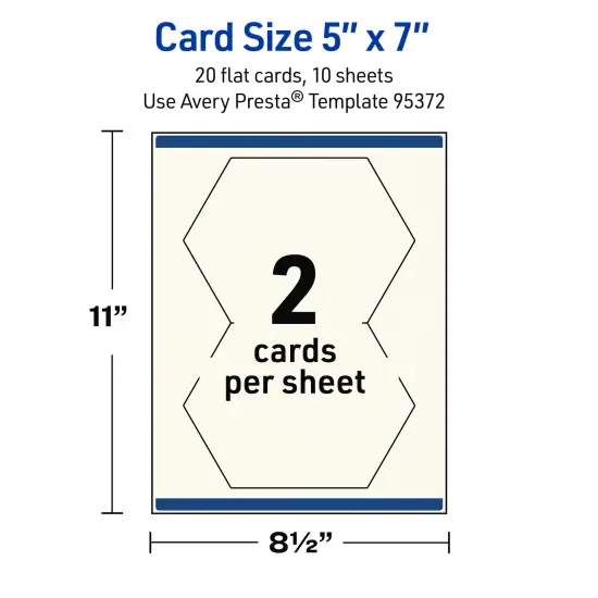 Avery Printable Geo Flat Cards, Sure Feed Technology, 5" x 7", Matte Ivory Cardstock, Laser/Inkjet Printable, 20 Total, Great for Product Branding, Marketing, and More {11}