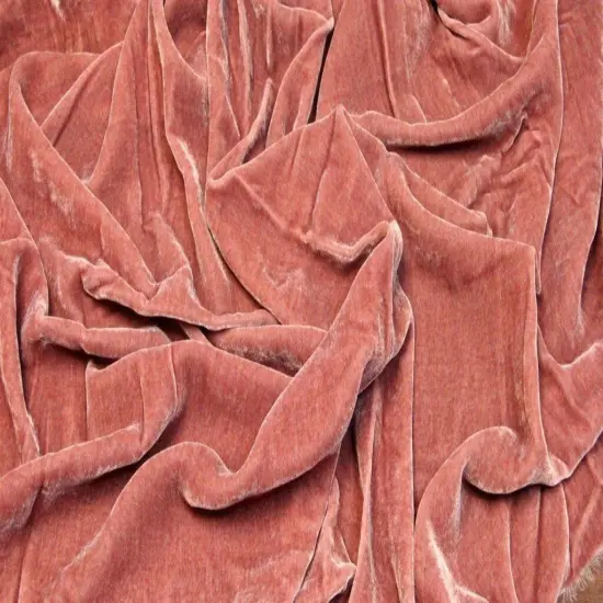 1 yard Silk Rayon Velvet Fabric for Costumes and Upholstery 45 Inches Width Mulberry Pink {1}
