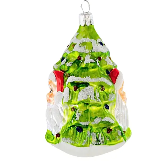 Golden Bell Collection 4.0 Inch Santa Face Tree Christmas Tree Ornament , Christmas Decor Ornament Czech Christmas Green {3}