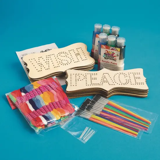 Stitching Plaques Craft Kit: Wish and Peace (Pack of 24) {3}