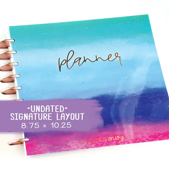 Undated Planner - Signature Layout, Disc Bound - "Cool Hues" (#608) {1}