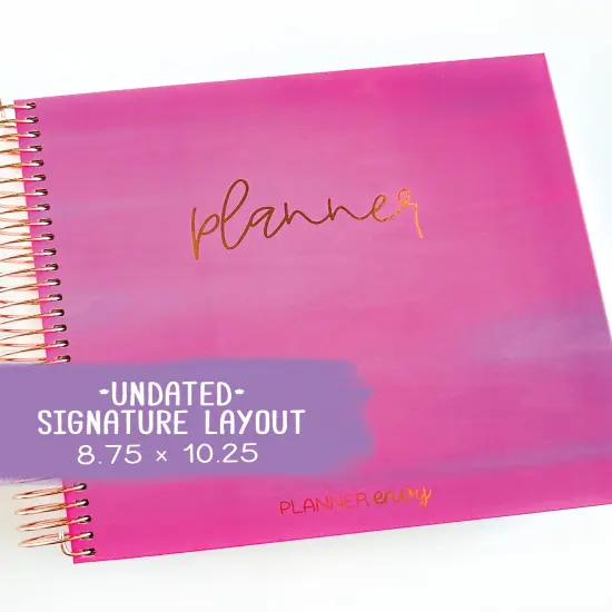 Undated Planner - Signature Layout, Spiral Bound - "Fuchsia Strokes" (#004) {1}