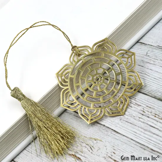Metal Dream Catcher Bookmark With Tassel. Gold Bookmark, Reader Gift, Handmade Bookmark, Page Marker, Aesthetic Gift. 72mm {3}