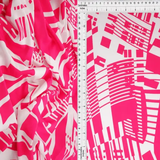 1 Yard DTY Geo Print Fabric, 190 GSM Polyester Spandex Blend 58/60" Width BLACK {3}