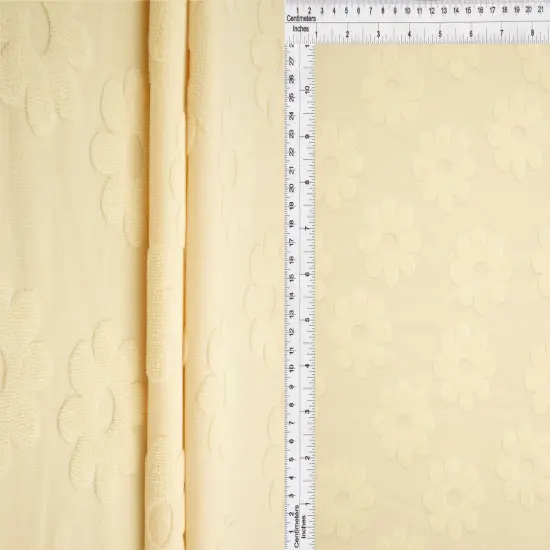 1 Yard Floral Daisy Towel Jacquard Fabric Stretch Polyester Spandex 58/60 Inches Wide PINK NEW {5}