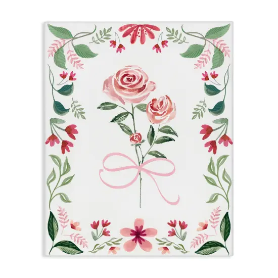 Stupell Industries Delicate Roses Floral Border Canvas Design by Kristen Brockmon {1}