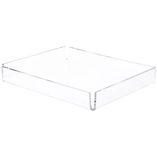 Plymor Clear Acrylic Open Corner Merchandise Display Tray, 8" W x 10" D x 1.25" H {2}